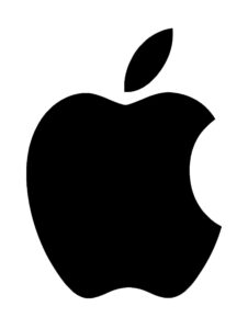 schwarzen Apfel als Hersteller Logo Apple